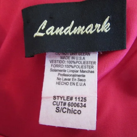 LANDMARK Red Chiffon Spaghetti Straps Padded Bust Fit & Flare Size S Dress - Picture 4 of 4